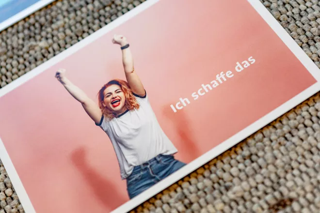 Therapiekarte mit Motiv "Ich schaffe das"